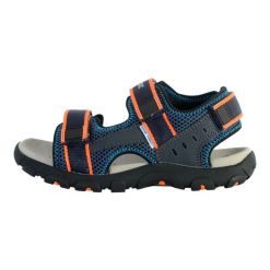 Sandały GEOX JR SANDAL STRADA A Niebieski. Brązowe sandały Geox, bez wzorów, ze skóry, bez obcasa, bez zapięcia. Za 152.99 zł.