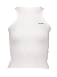 Pepe Jeans Top w kolorze białym rozmiar: S. Białe topy sportowe Pepe Jeans, s, bez wzorów, z jeansu. Za 70.57 zł.