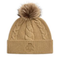 Czapka LAUREN RALPH LAUREN. Brązowe czapki zimowe Lauren Ralph Lauren, bez wzorów. Za 419.99 zł.
