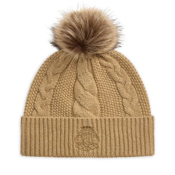 Czapka LAUREN RALPH LAUREN. Brązowe czapki zimowe Lauren Ralph Lauren, bez wzorów. Za 419.99 zł.