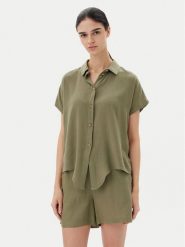 Vero Moda Koszula Thea 10333794 Zielony Loose Fit. Zielone koszule Vero Moda, m, bez wzorów, ze lnu, bez kołnierzyka, bez ramiączek. Za 129.99 zł.