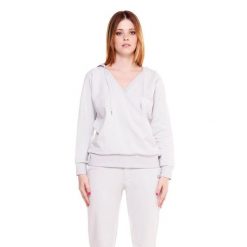 Bluza z kaptur na co dzień na siłownię. Szare bluzy LEONE 1947 APPAREL, bez wzorów, z bawełny, bez kaptura, na fitness i siłownię. W wyprzedaży za 124.24 zł.