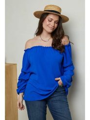 Curvy Lady Bluzka w kolorze niebieskim rozmiar: 40/42. Niebieskie bluzki Curvy Lady, bez wzorów, klasyczne, bez kołnierzyka, bez ramiączek. Za 61.75 zł.