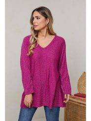 Plus Size Company Sweter "Daliah" w kolorze fioletowym rozmiar: 50. Różowe swetry Plus Size Company, plus size, bez wzorów, klasyczne, plus size, bez ramiączek. Za 106.13 zł.