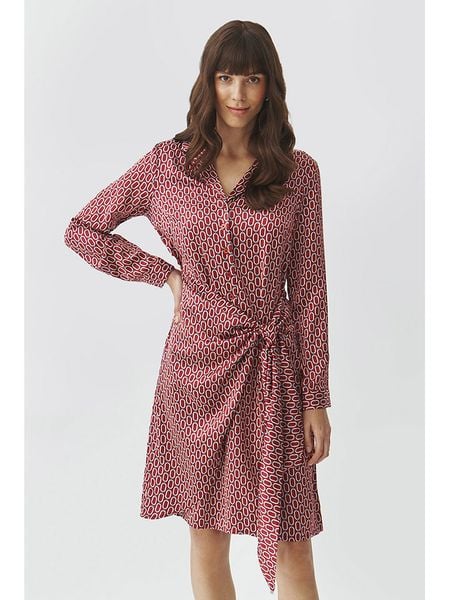 TATUUM Sukienka w kolorze bordowo-kremowym rozmiar: 40. Czerwone sukienki Tatuum, bez wzorów, z wiskozy, bez kołnierzyka, bez ramiączek, midi. Za 161.73 zł.