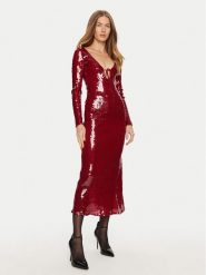 BARDOT Sukienka koktajlowa Verona 58859DB Bordowy Slim Fit. Czerwone sukienki Bardot, bez wzorów, z syntetyku, wizytowe, bez kołnierzyka, bez ramiączek. Za 349.99 zł.