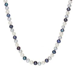 Valero Pearls Naszyjnik z pereł srebro wysokiej próby Perła hodowlana słodkowodna srebrny Naszyjniki 1 ct Damski. Szare naszyjniki Valero Pearls, z jedwabiu, z perłą, srebrne. Za 409.99 zł.