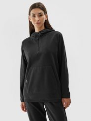 4F Polar z kapturem regular damski - czarny S. Czarne bluzy z polaru 4f, s, bez wzorów, z dzianiny. Za 199.99 zł.