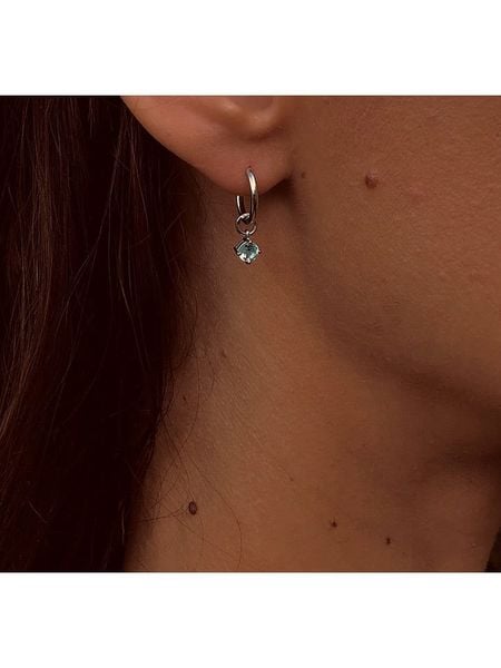 Les Petites Précieuses Srebrne kolczyki-kreole z topazem rozmiar: onesize. Niebieskie kolczyki Les Petites Précieuses, z topazem, srebrne. Za 118.28 zł.