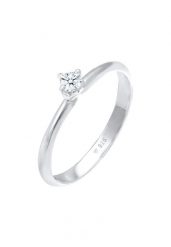 Elli DIAMONDS Damski pierścionek filigranowy Classic z diamentem (0.11 ct.) w srebrze 925 Sterling Silver Pierścionki. Szare pierścionki Elli DIAMONDS, z brylantem, pozłacane. Za 863.99 zł.