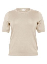 KAFFE curve Sweter w kolorze beżowym rozmiar: XL. Brązowe swetry KAFFE curve, xl, bez wzorów, bez ramiączek. Za 100.99 zł.