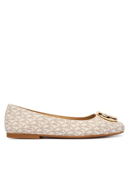 MICHAEL Michael Kors Baleriny Milan Flex Ballet 40F5MLFP1B Écru. Białe baleriny MICHAEL Michael Kors, bez wzorów, ze skóry, bez obcasa, bez zapięcia. Za 464.99 zł.
