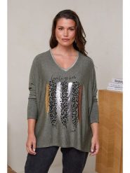Curvy Lady Sweter w kolorze khaki rozmiar: 44/46. Brązowe swetry Curvy Lady, bez wzorów, z bawełny, klasyczne, bez ramiączek. Za 106.13 zł.