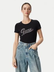 Guess T-Shirt W6YI21 K4337 Czarny Regular Fit. Czarne t-shirty Guess, m, z aplikacjami, z bawełny, bez kołnierzyka, bez ramiączek. Za 154.99 zł.