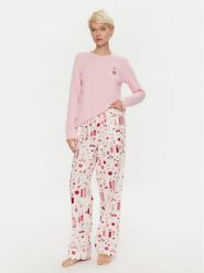 DKNY Piżama YI80037 Różowy Relaxed Fit. Czerwone piżamy DKNY, xs, bez wzorów, z bawełny, bez kołnierzyka, bez ramiączek. Za 469.99 zł.
