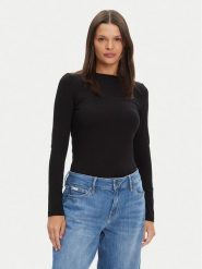 Guess Jeans Bluzka W4YI22 J1314 Czarny Regular Fit. Czarne bluzki Guess Jeans, s, z aplikacjami, z bawełny, bez kołnierzyka, bez ramiączek. Za 169.99 zł.