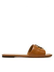 Tory Burch Klapki Eleanor 157966 Brązowy. Brązowe klapki Tory Burch, bez wzorów, ze skóry, bez obcasa, bez zapięcia. Za 1,049.00 zł.
