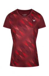 Koszulka sportowa damska VICTOR T-44102 D. Czerwone t-shirty sportowe Victor, l, bez wzorów, z materiału, bez ramiączek, do biegania. Za 167.30 zł.