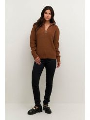 Kaffe Sweter "Lioa" w kolorze jasnobrązowym rozmiar: XS. Brązowe swetry Kaffe, xs, bez wzorów, prążkowane, bez ramiączek. Za 109.26 zł.