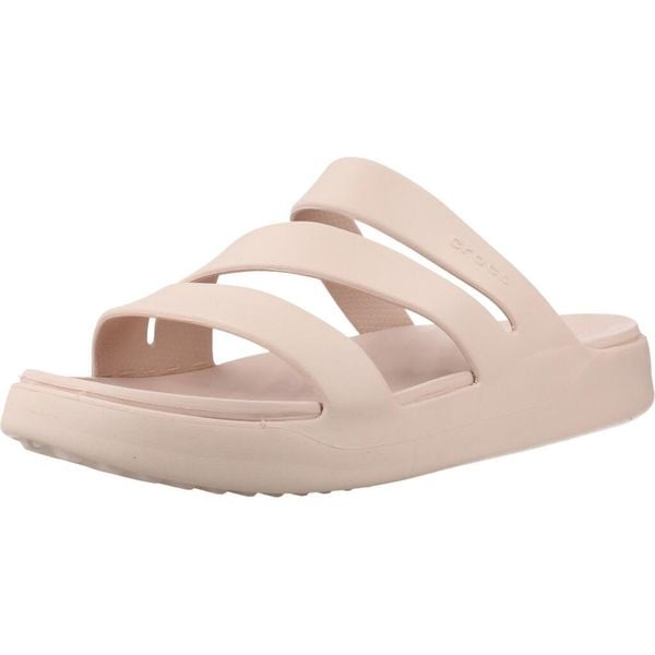 Sandały CROCS 209587C Rose. Czerwone sandały Crocs, bez wzorów, z materiału, bez obcasa, bez zapięcia. Za 199.99 zł.