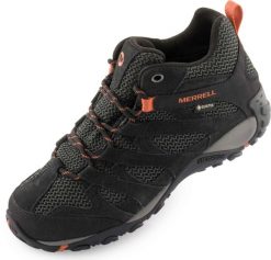 Merrell Alverstone Mid GTX damskie buty outdoor czarne. Brązowe buty trekkingowe Merrell, z gore-texu, bez zapięcia. Za 618.99 zł.