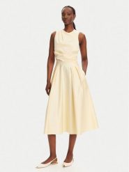 Elisabetta Franchi Sukienka koktajlowa ABT5252E2 DC7 Żółty Regular Fit. Żółte sukienki Elisabetta Franchi, bez wzorów, z bawełny, wizytowe, bez kołnierzyka, bez ramiączek. Za 1,899.00 zł.