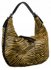 Miękka torebka Bestini zebra żółta 20098. Żółte torebki klasyczne BESTINI, bez wzorów, z lakierowanej skóry, lakierowane, bez dodatków. Za 109.99 zł.