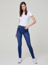 BIG STAR Dżinsy - Skinny fit - w kolorze niebieskim rozmiar: W26/L30. Niebieskie jeansy BIG STAR, l, z aplikacjami, klasyczne, z podwyższonym stanem. Za 127.05 zł.