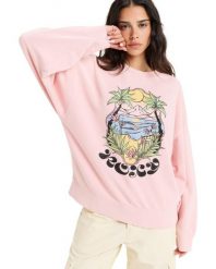 Bluza z okrągłym dekoltem dla Kobiety LINEUP Różowy. Fioletowe bluzy Roxy, m, bez wzorów, z bawełny, vintage, bez ramiączek, bez kaptura. Za 299.65 zł.