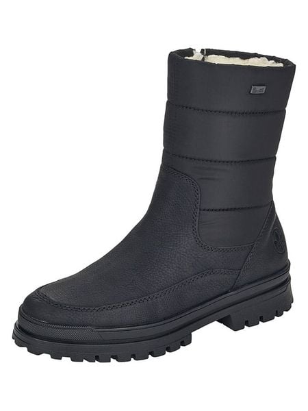 Rieker Botki w kolorze czarnym rozmiar: 38. Czarne botki Rieker, bez wzorów, z materiału, bez obcasa, bez zapięcia. Za 254.95 zł.