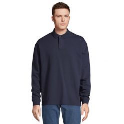 Bluza Polo Dla Dorosłych Unisex Heritage Neck. Niebieskie bluzy SOL'S, s, bez wzorów, casualowe, bez ramiączek, bez kaptura. Za 187.99 zł.