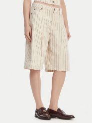 Guess Jeans Szorty jeansowe W6GDY5 D7961 Écru Loose Fit. Białe szorty Guess Jeans, z aplikacjami, z jeansu. Za 349.99 zł.