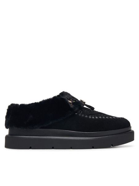 Guess Śniegowce FLFKEY LEA19 Czarny. Czarne śniegowce Guess, z aplikacjami, ze skóry, bez zapięcia. Za 584.99 zł.