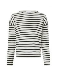 Marie Lund Bluza damska Kobiety Bawełna biały|czarny w paski, XXL. Białe bluzy Marie Lund, xxl, bez wzorów, z bawełny, bez ramiączek, bez kaptura. Za 249.95 zł.