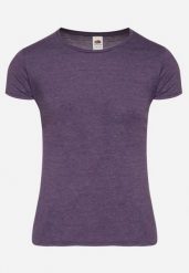 Fioletowy Klasyczny T-shirt z Bawełny Fodena. Fioletowe t-shirty Born2be, l, bez wzorów, z bawełny, klasyczne, bez kołnierzyka, bez ramiączek. Za 19.99 zł.