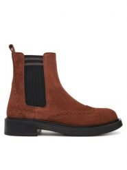 Pollini Sztyblety SA21163G0NTF0217 Brązowy. Brązowe botki Pollini, bez wzorów, ze skóry, bez obcasa, na płaskiej podeszwie, bez zapięcia. Za 1,369.00 zł.