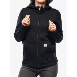 Bluza z kapturem damska Carhartt Clarksburg Zip Sweatshirt. Czarne bluzy Carhartt, s, bez wzorów, casualowe, bez ramiączek, z kapturem. Za 291.99 zł.
