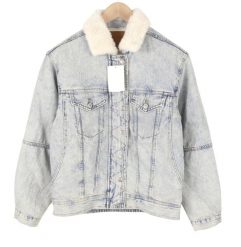 Kurtka damska American Eagle Outfitters Sherpa lined denim, rozmiar S, niebieska. Niebieskie kurtki Trespass, na jesień, s, bez wzorów, z bawełny, casualowe, bez kaptura. Za 339.99 zł.