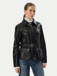 Guess Kurtka z imitacji skóry W6YL17 W2907 Czarny Regular Fit. Czarne kurtki Guess, s, z aplikacjami, ze skóry, bez kaptura. Za 794.99 zł.