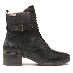 Botki Pikolinos. Czarne botki Pikolinos, bez wzorów, bez obcasa, na słupku, bez zapięcia. Za 729.99 zł.