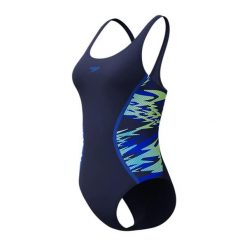 Damski kostium kąpielowy 1-częściowy Speedo Hyperboom Splice Muscleb. Niebieskie stroje jednoczęściowe Speedo, bez wzorów, sportowe. Za 291.00 zł.