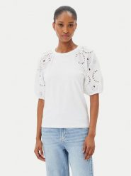 French Connection Bluzka 76YAS 10 Biały Regular Fit. Białe bluzki French Connection, s, bez wzorów, z bawełny, bez kołnierzyka, bez ramiączek. Za 229.99 zł.