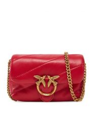 PINKO Torebka Love Puff Micro C PE 24 PCPL 100041 A0F2 Czerwony. Czerwone kopertówki Pinko, bez wzorów, ze skóry, wizytowe, bez dodatków. Za 879.99 zł.