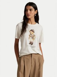 Polo Ralph Lauren T-Shirt 211A87162001 Écru Regular Fit. T-shirty Polo Ralph Lauren, xxs, bez wzorów, z bawełny, bez kołnierzyka, bez ramiączek. Za 619.99 zł.