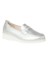 HASSIA Skórzane mokasyny "Sevilla" w kolorze srebrnym rozmiar: 38. Szare mokasyny HASSIA, bez wzorów. Za 404.99 zł.