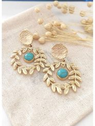 Atelier MIU Pozłacane kolczyki-wkrętki z turkusami rozmiar: onesize. Żółte kolczyki atelier MIU, z turkusem, pozłacane. Za 50.45 zł.