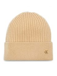 Calvin Klein Czapka Ck Metal Wool Beanie LV04D8032G Beżowy. Brązowe czapki zimowe Calvin Klein, bez wzorów, z materiału. Za 169.99 zł.