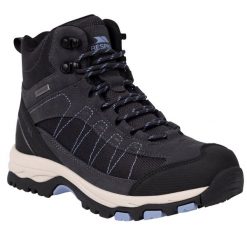 Buty Damskie Scree Suede Mid Cut. Czarne buty trekkingowe Trespass, z gumy, bez zapięcia. Za 359.99 zł.