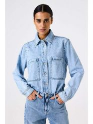 Garcia Koszula dżinsowa w kolorze błękitnym rozmiar: XXL. Niebieskie koszule Garcia, xxl, bez wzorów, z bawełny, bez kołnierzyka, bez ramiączek. Za 195.99 zł.