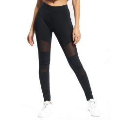 Legginsy Damskie Z Siateczki Technicznej (zestaw 2 Sztuk). Czarne legginsy Urban Classics, bez wzorów, sportowe. Za 154.99 zł.